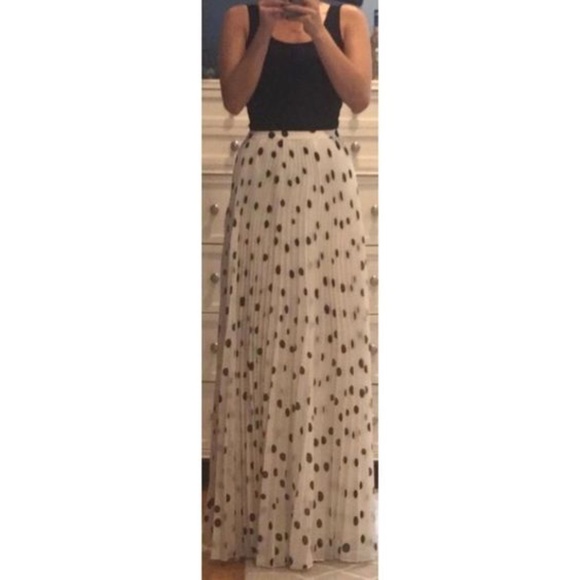 Black And White Polka Dot Maxi Skirt - Picture 12 of 15